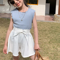 Load image into Gallery viewer, Baby Kid Girls Solid Color Crochet T-Shirts Wholesale 220317447
