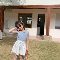 Load image into Gallery viewer, Baby Kid Girls Solid Color Crochet T-Shirts Wholesale 220317447
