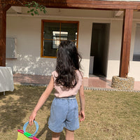 Load image into Gallery viewer, Baby Kid Girls Solid Color Crochet T-Shirts Wholesale 220317447
