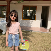 Load image into Gallery viewer, Baby Kid Girls Solid Color Crochet T-Shirts Wholesale 220317447
