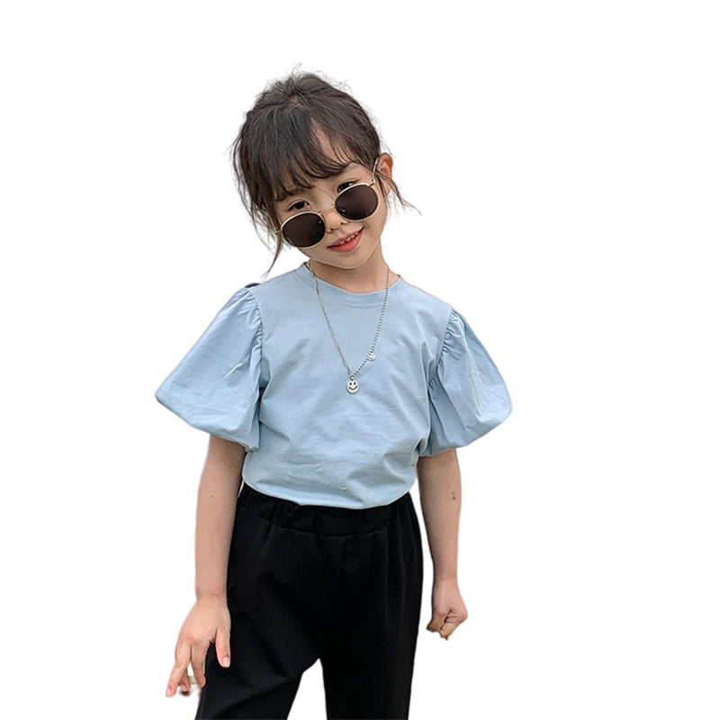 Baby Kid Girls Solid Color T-Shirts Wholesale 220317471