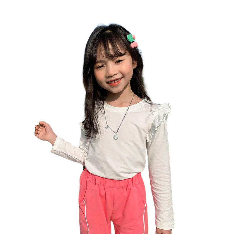 Baby Kid Girls Solid Color Tops Wholesale 220317473