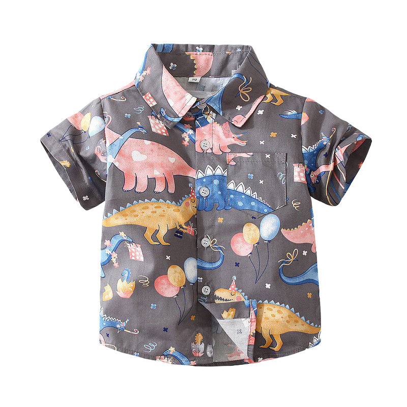 Baby Kid Boys Dinosaur Animals Cartoon Print Shirts Wholesale 220317519