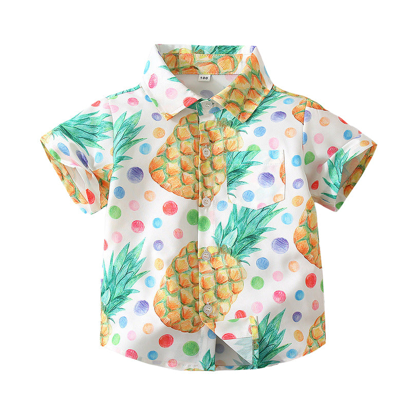 Baby Kid Boys Fruit Polka dots Print Shirts Wholesale 220317523