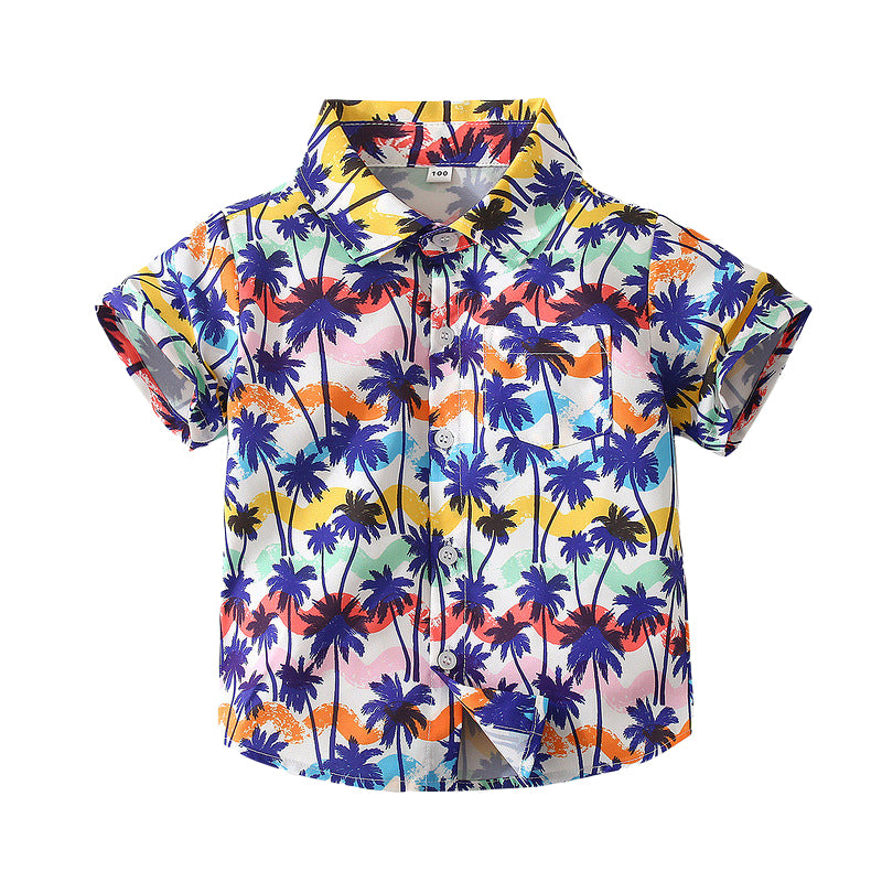 Baby Kid Boys Tropical print Beach Shirts Wholesale 220317551