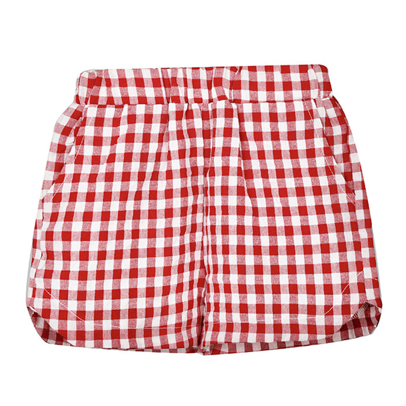 Baby Kid Girls Checked Shorts Wholesale 220317569