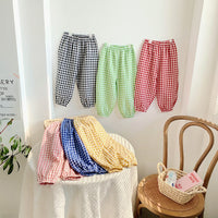 Load image into Gallery viewer, Baby Kid Girls Boys Checked Pants Wholesale 220317584
