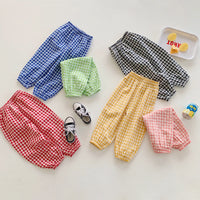 Load image into Gallery viewer, Baby Kid Girls Boys Checked Pants Wholesale 220317584
