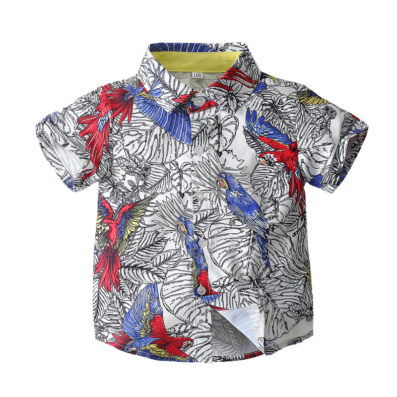 Baby Kid Boys Tropical print Beach Shirts Wholesale 220317606