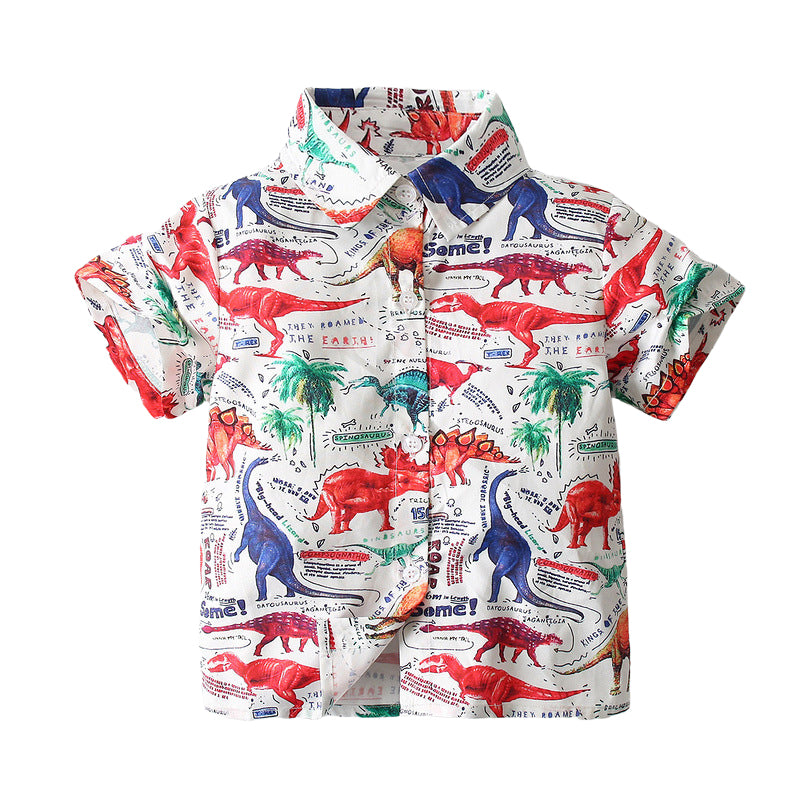 Baby Kid Boys Dinosaur Beach Shirts Wholesale 220317607
