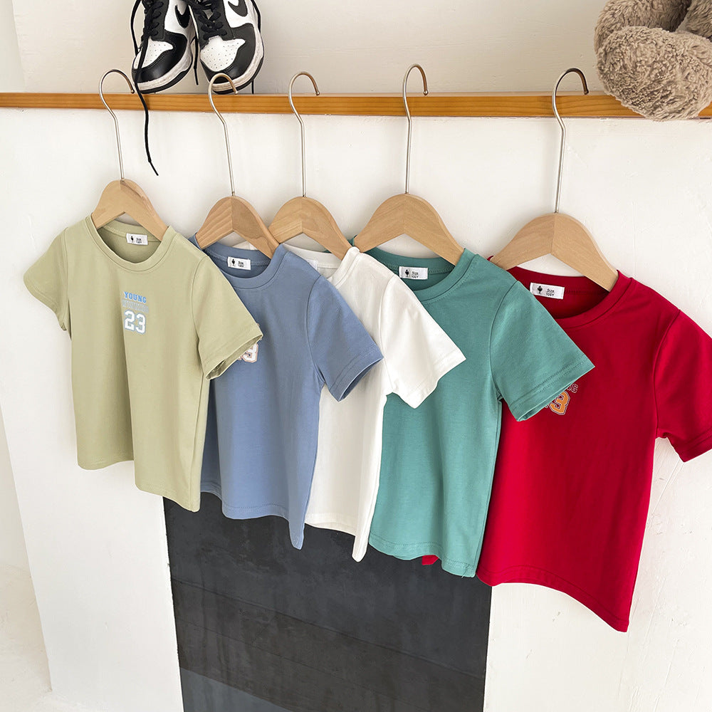 Baby Kid Big Kid Unisex Solid Color T-Shirts Wholesale 220317611