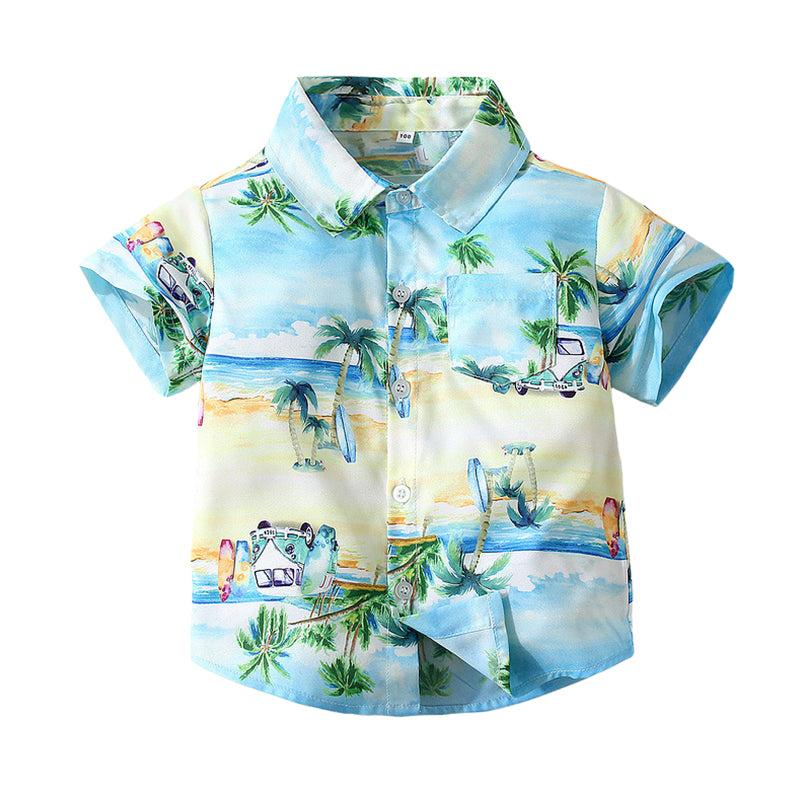 Baby Kid Boys Tropical print Shirts Wholesale 220317612