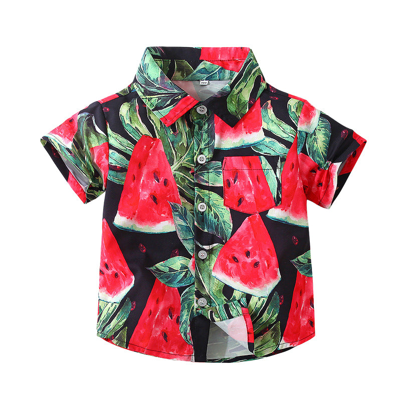 Baby Kid Boys Tropical print Shirts Wholesale 220317613