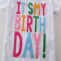 Load image into Gallery viewer, 2 Pieces Set Baby Kid Girls Birthday Letters Tops Rainbow And Bow Skirts Wholesale 22032205
