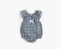 Load image into Gallery viewer, Baby Kid Girls Checked Bow Print Rompers Wholesale 220322101

