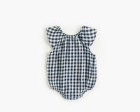 Load image into Gallery viewer, Baby Kid Girls Checked Bow Print Rompers Wholesale 220322101

