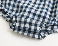 Load image into Gallery viewer, Baby Kid Girls Checked Bow Print Rompers Wholesale 220322101
