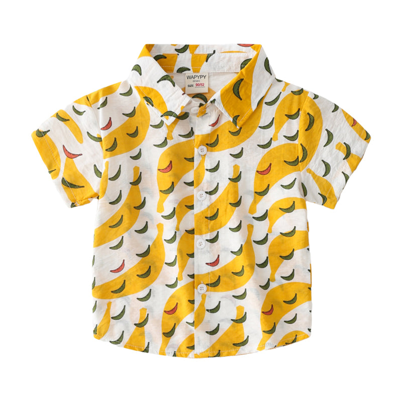 Baby Kid Boys Print Beach Shirts Wholesale 220322108