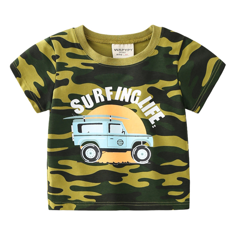 Baby Kid Boys Camo Car T-Shirts Wholesale 220322109