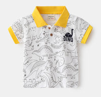 Load image into Gallery viewer, Baby Kid Boys Striped Dinosaur Polo Shirts Wholesale 220322111
