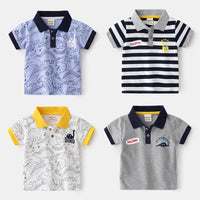 Load image into Gallery viewer, Baby Kid Boys Striped Dinosaur Polo Shirts Wholesale 220322111

