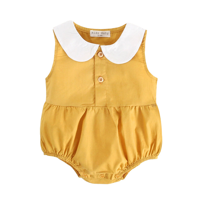 Baby Kid Girls Solid Color Rompers Wholesale 22032213