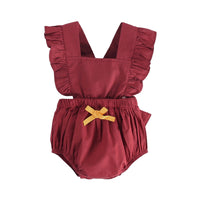 Load image into Gallery viewer, Baby Kid Girls Solid Color Bow Rompers Wholesale 22032215
