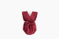 Load image into Gallery viewer, Baby Kid Girls Solid Color Bow Rompers Wholesale 22032215
