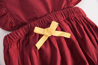 Load image into Gallery viewer, Baby Kid Girls Solid Color Bow Rompers Wholesale 22032215
