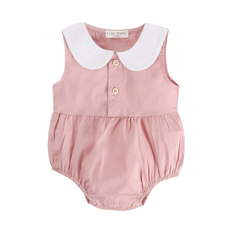 Baby Kid Girls Solid Color Rompers Wholesale 22032216