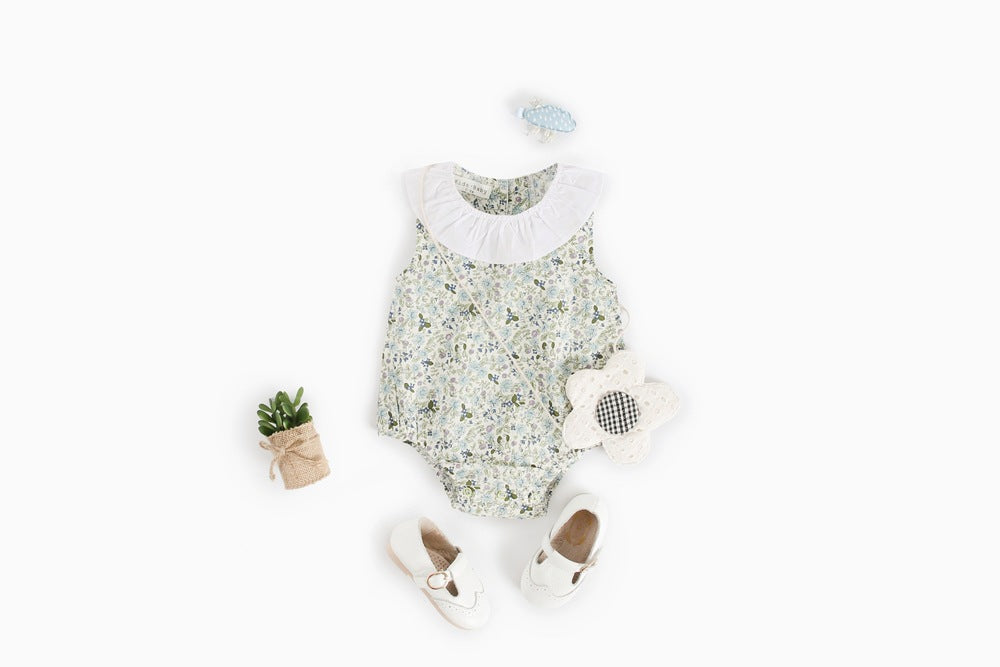 Baby Kid Girls Flower Print Rompers Wholesale 22032217