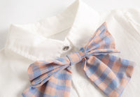 Load image into Gallery viewer, Baby Kid Girls Color-blocking Checked Rompers Wholesale 220322175
