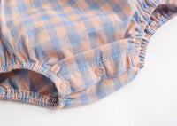 Load image into Gallery viewer, Baby Kid Girls Color-blocking Checked Rompers Wholesale 220322175
