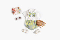 Load image into Gallery viewer, Baby Kid Girls Color-blocking Checked Rompers Wholesale 220322175
