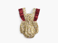 Load image into Gallery viewer, Baby Kid Girls Color-blocking Flower Print Rompers Wholesale 22032223
