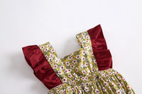 Load image into Gallery viewer, Baby Kid Girls Color-blocking Flower Print Rompers Wholesale 22032223
