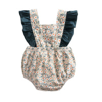 Load image into Gallery viewer, Baby Kid Girls Color-blocking Flower Print Rompers Wholesale 22032224
