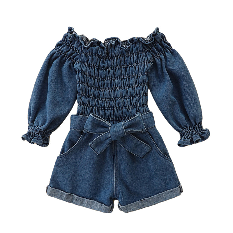 Baby Kid Girls Solid Color Ribbon Rompers Wholesale 220322245