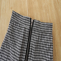 Load image into Gallery viewer, 2 Pieces Set Baby Kid Girls Solid Color Tops And Checked Skirts Wholesale 220322247
