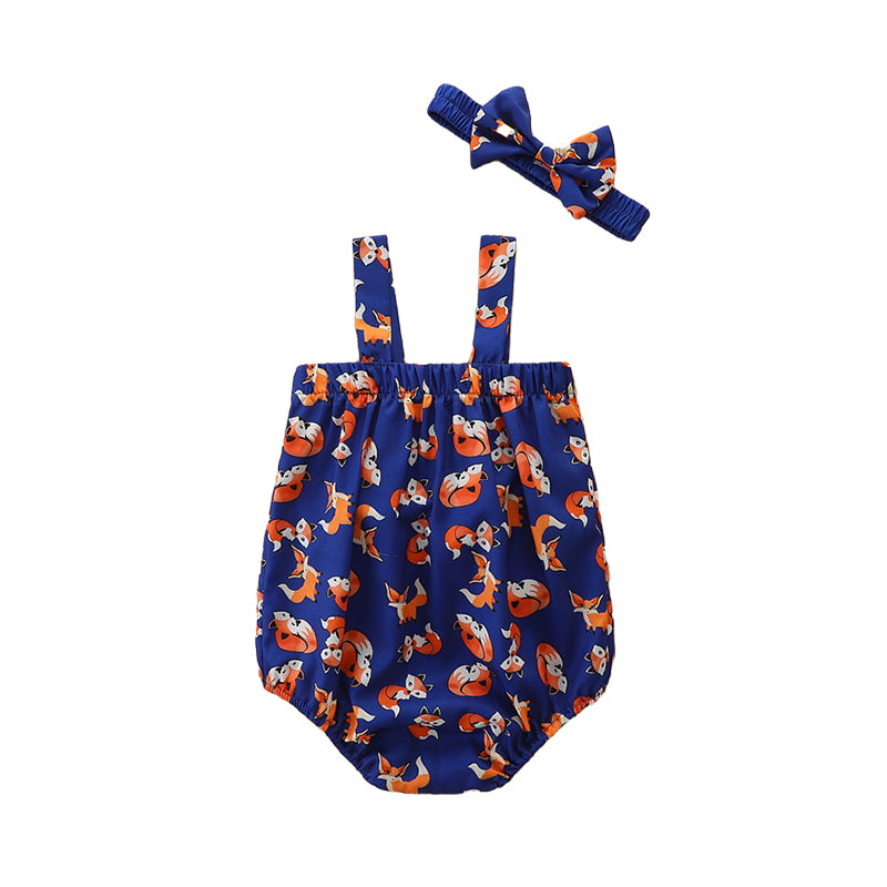 Baby Kid Girls Cartoon Bow Print Rompers Wholesale 220322251