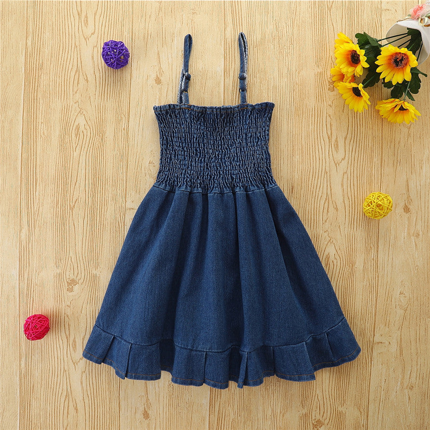 Baby Kid Girls Solid Color Dresses Wholesale 220322264