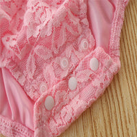 Load image into Gallery viewer, Baby Girls Letters Flower Bow Lace Rompers Wholesale 220322267
