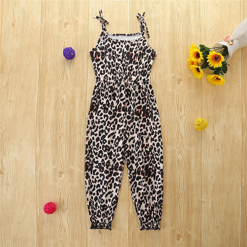 Baby Kid Girls Leopard print Jumpsuits Wholesale 220322286