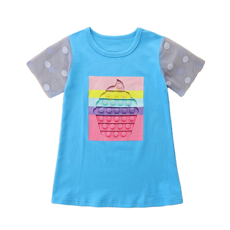 Baby Kid Girls Cartoon Print Dresses Wholesale 220322293
