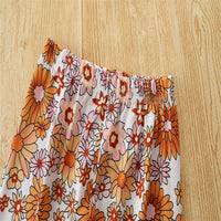 Load image into Gallery viewer, 2 Pieces Set Baby Girls Solid Color Muslin&amp;Ribbed Rompers And Flower Print Pants Wholesale 220322298
