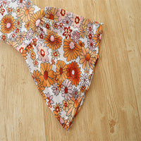 Load image into Gallery viewer, 2 Pieces Set Baby Girls Solid Color Muslin&amp;Ribbed Rompers And Flower Print Pants Wholesale 220322298
