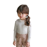Load image into Gallery viewer, Baby Kid Girls Lace Muslin&amp;Ribbed Tops Wholesale 220322302
