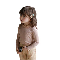 Load image into Gallery viewer, Baby Kid Girls Lace Muslin&amp;Ribbed Tops Wholesale 220322302
