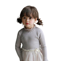 Load image into Gallery viewer, Baby Kid Girls Lace Muslin&amp;Ribbed Tops Wholesale 220322302
