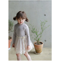 Load image into Gallery viewer, Baby Kid Girls Lace Muslin&amp;Ribbed Tops Wholesale 220322302
